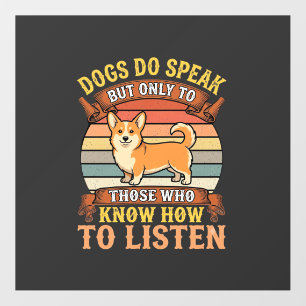 Corgi Dogs Do Speak Vintage Quote Floor Decals