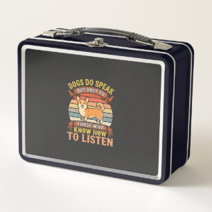 Corgi Dogs Do Speak Vintage Quote Metal Lunch Box