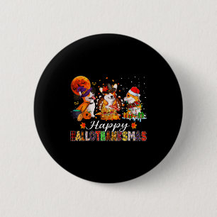 Corgi Dogs Halloween Thanksgiving Christmas Hallot Button