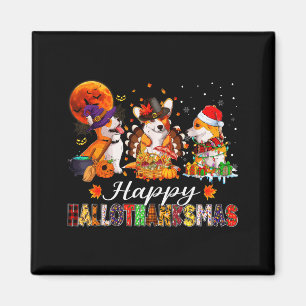 Corgi Dogs Halloween Thanksgiving Christmas Hallot Magnet