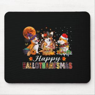 Corgi Dogs Halloween Thanksgiving Christmas Hallot Mouse Pad