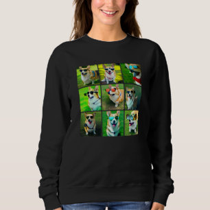 Corgi Dogs Wearing Cool Colorful Sunglasses Ai Gen Sweatshirt