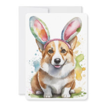 Corgi Easter Bunny in Training Invitation