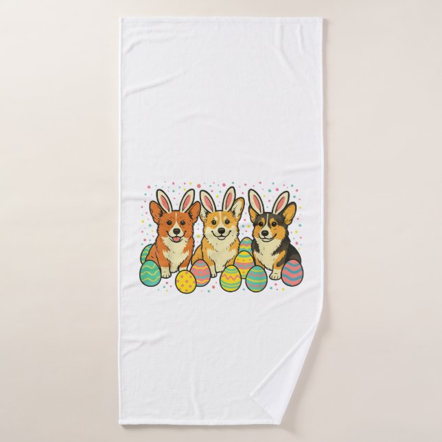 Corgi Easter T-Shirt_1 Bath Towel (Bath Towel)