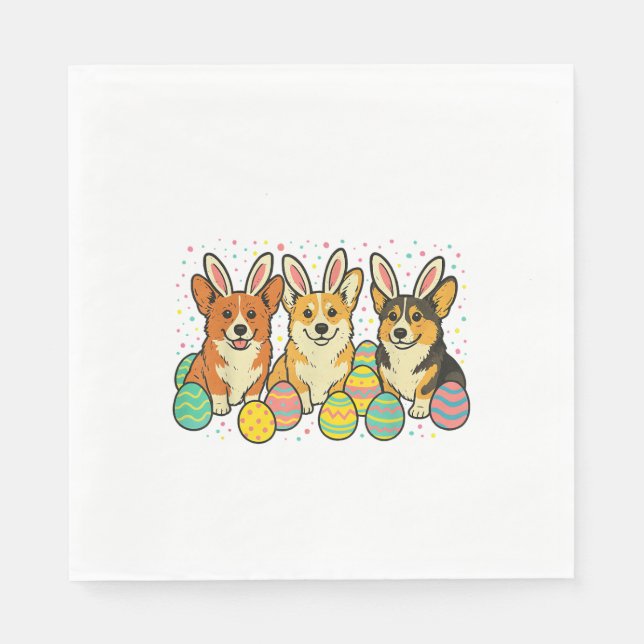 Corgi Easter T-Shirt_1 Napkins (Front)