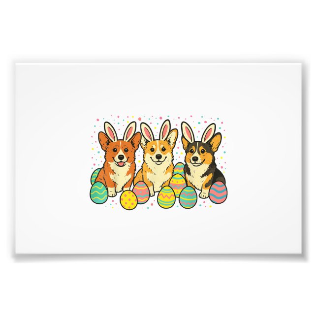 Corgi Easter T-Shirt_1 Photo Print (Front)