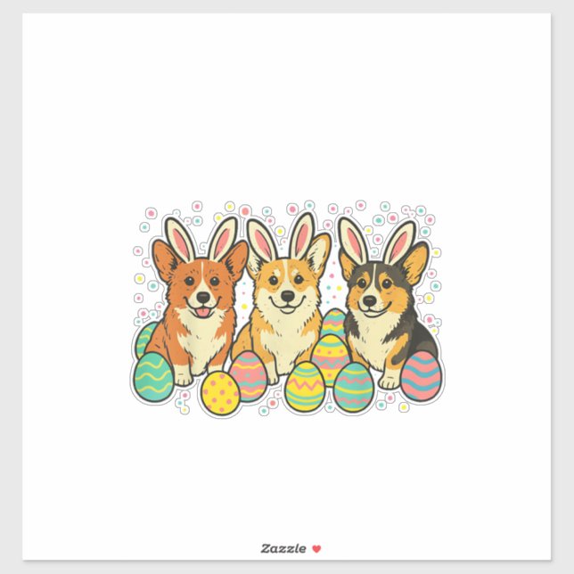 Corgi Easter T-Shirt_1 Sticker (Sheet)