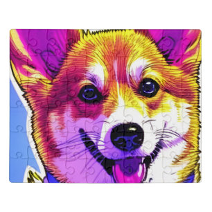 Corgi face. Editable. Use own photo instead Jigsaw Puzzle