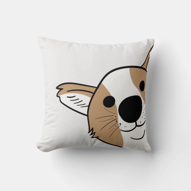 Corgi Face Pet Bed Throw Pillow (Front)