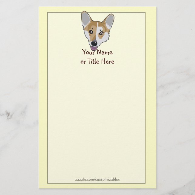 Corgi Face Stationery (Front)