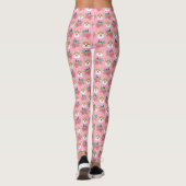 Corgi Faces Florals - pink leggings | Zazzle