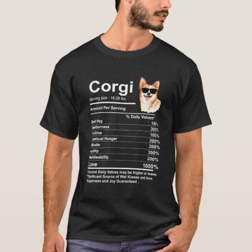 Corgi Facts Nutrition Cardigan Pembroke Corgi Mom T_Shirt