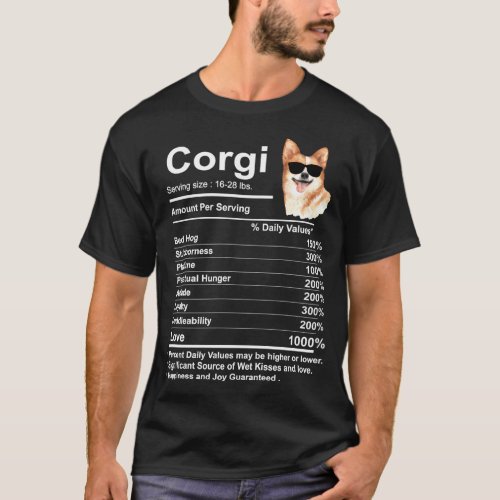 Corgi Facts Nutrition Cardigan Pembroke Corgi Mom T_Shirt