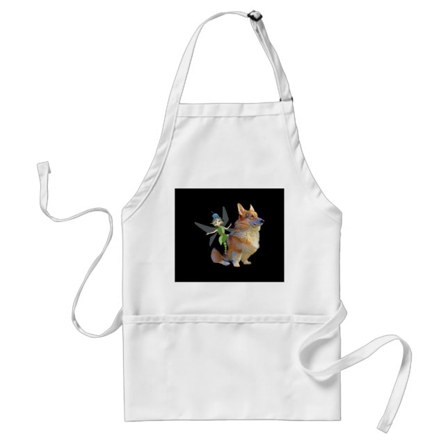 Corgi & Fairy - Funny Pembroke Welsh Corgi Adult Apron (Front)
