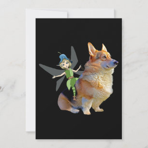 Corgi & Fairy - Funny Pembroke Welsh Corgi Holiday Card