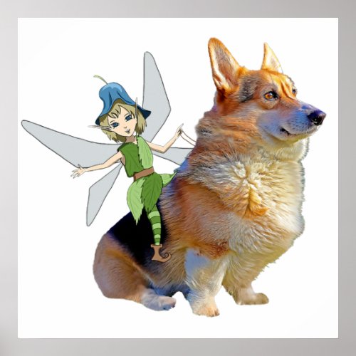 Corgi _ Fairy _ Funny Pembroke Welsh Corgi Mom Dad Poster