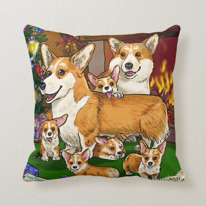 corgi throw pillow