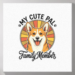 Corgi Family Shirt Vintage Pet Lover Design_1 Canvas Photo Tile