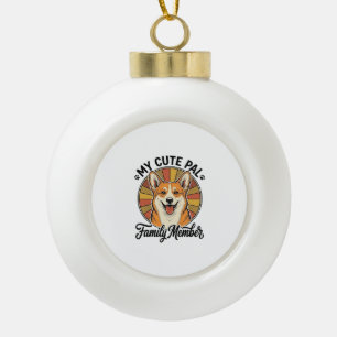 Corgi Family Shirt Vintage Pet Lover Design_1 Ceramic Ball Christmas Ornament