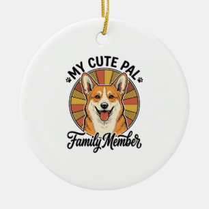 Corgi Family Shirt Vintage Pet Lover Design_1 Ceramic Ornament