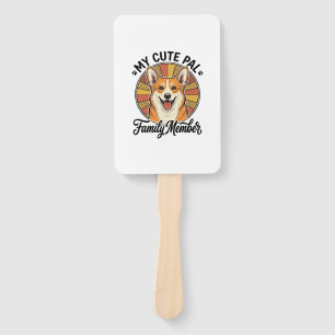 Corgi Family Shirt Vintage Pet Lover Design_1 Hand Fan