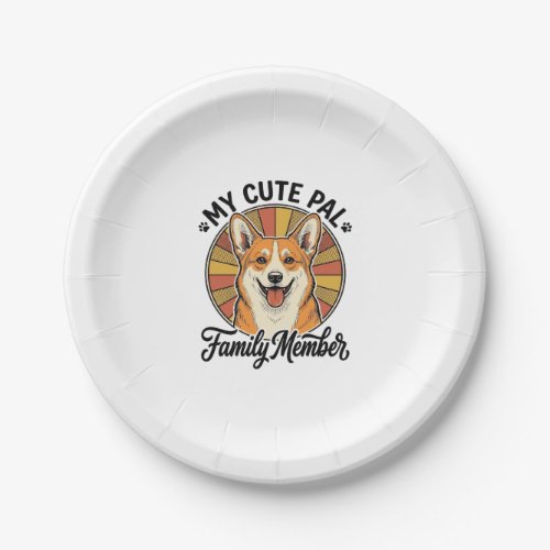 Corgi Family Shirt Vintage Pet Lover Design_1 Paper Plates