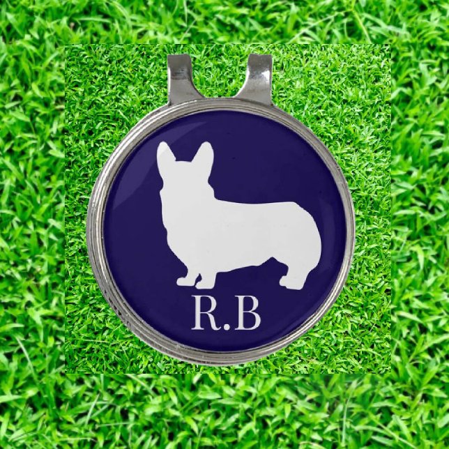 Corgi  Fans Blue Navy Custom Golf Hat Clip (Join the fun at Corgi Lovers Golf! Celebrate your passion for corgis )