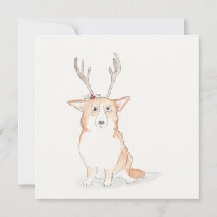 Corgi flat Christmas card