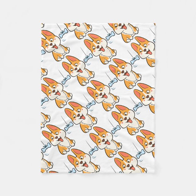 Corgi Fleece Blanket (Front)