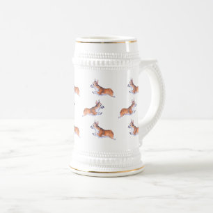 Corgi flight sumie pattern beer stein