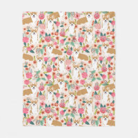 Corgi Florals blanket - cute corgi gift