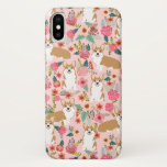 Corgi Florals iPhone case - pink