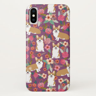 Corgi Florals iPhone case - purple