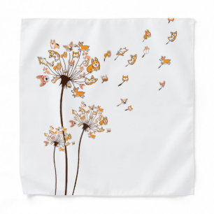 Corgi Flower Fly Dandelion Shirt Cute Dog Lover Bandana