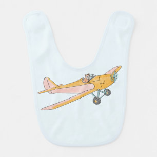 corgi flying a plane baby bib