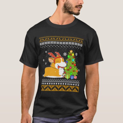 Corgi For Christmas Christmas Gif For Dog T_Shirt