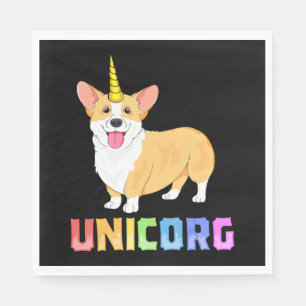 Corgi for Kids Girls Unicorg Unicorn Corgicorn Dog Napkins