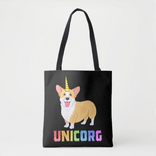 Corgi for Kids Girls Unicorg Unicorn Corgicorn Dog Tote Bag