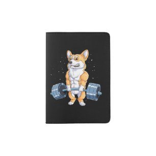 Corgi Funny Deadlift Fitness Gym Passport Holder