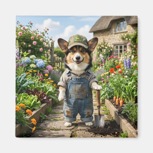Corgi Gardener Magnet