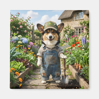 Corgi Gardener Magnet