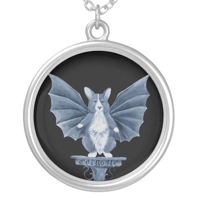 Corgi Gargoyle Necklace (Front)