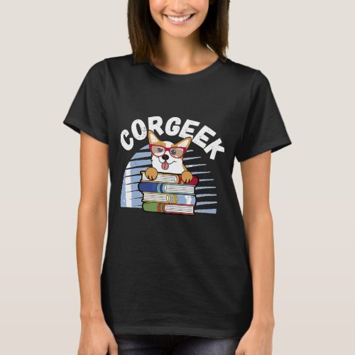 Corgi Geek Corgeek Book T_Shirt