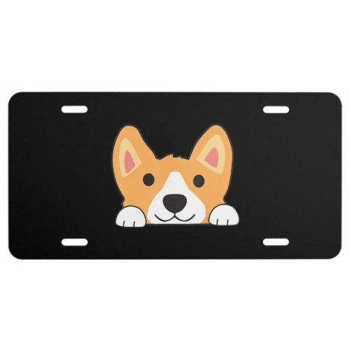 Corgi Gift  Face Corgi Lovely I Love Corgis License Plate