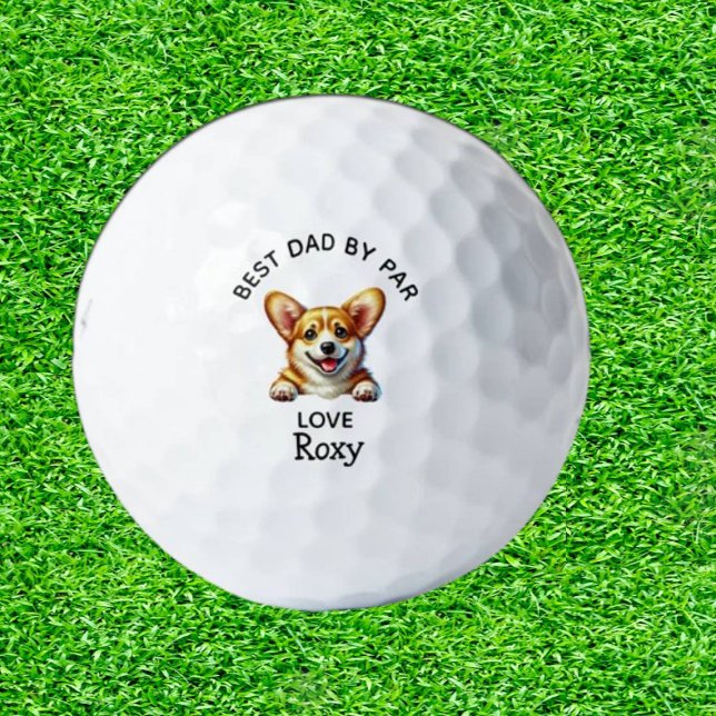 Corgi Gift for the Best Dad by Par Golf Balls (Tee Off with Corgi Cuteness!)