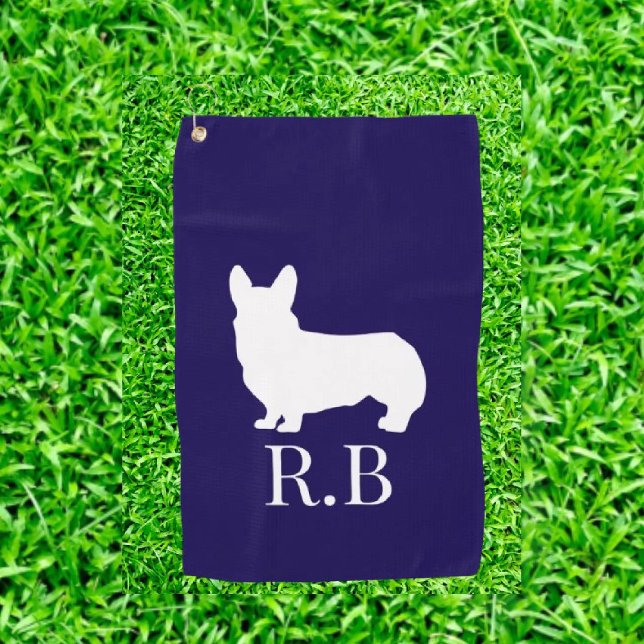 Corgi Gift Ideas Blue Navy  Golf Towel (Tee off in style and show off your passion today!)