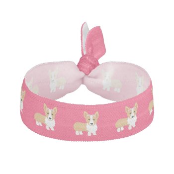 Corgi Girl Dog Pink Hair Tie by totallypainted at Zazzle