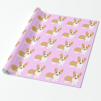 Corgi Girl Dog with Pink Bows Wrapping Paper
