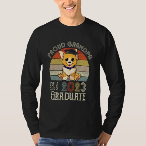 Corgi Graduation Proud Grandpa Of A Class Of 2023  T_Shirt