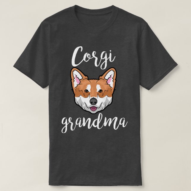 Corgi Grandma Dog Face Premium T-Shirt (Design Front)